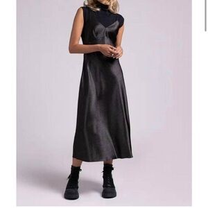 Weekend Los Angeles Royce Midi Leopard Floral Slip Dress Medium Black and Brown